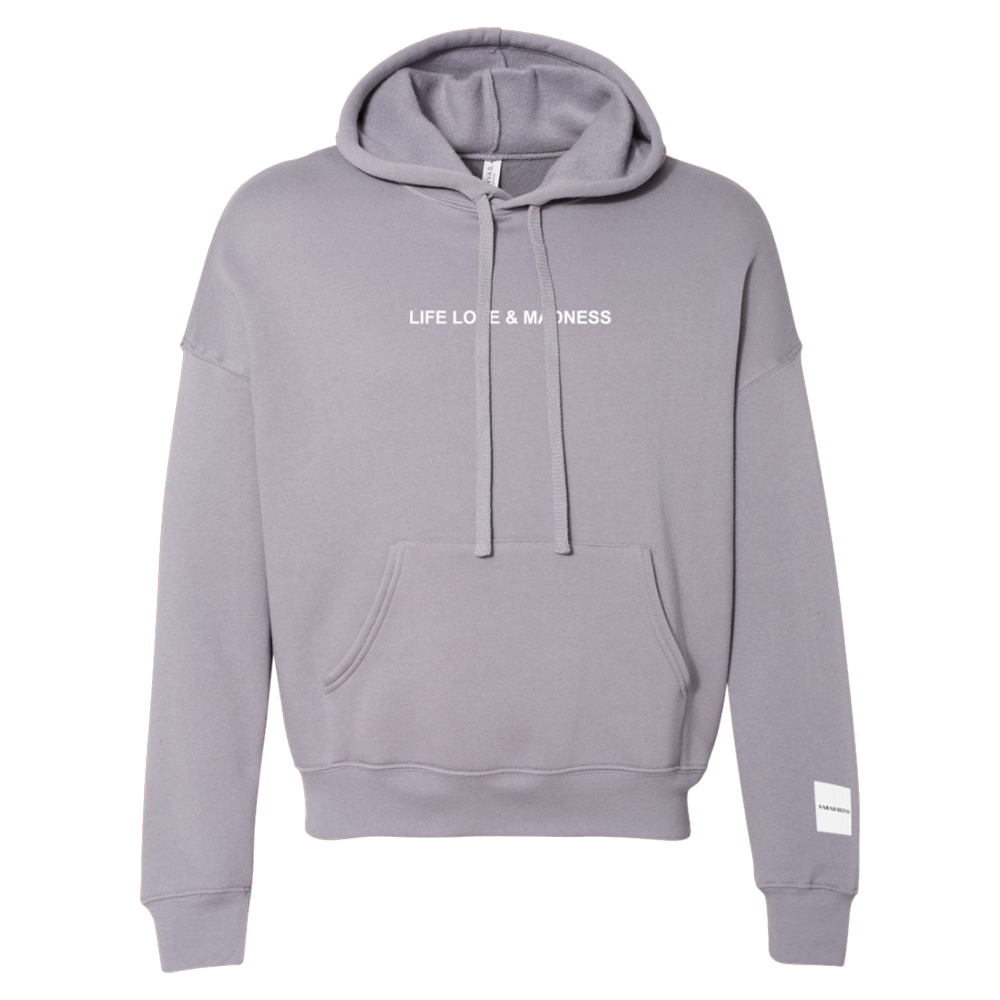 Life Love & Madness storm gray hoodie Sarah Reeves